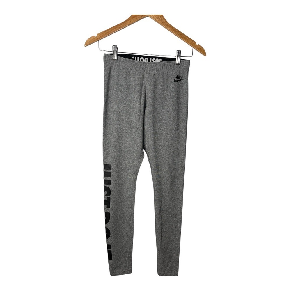 Nike Leg-A-See Legacy Just Do It Dry-Fit Leggings Gray Active Women Size Small - Picture 2 of 9
